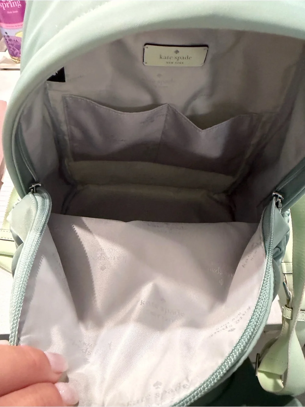 kate spade Mint Green Mini Backpack with Front Pockets